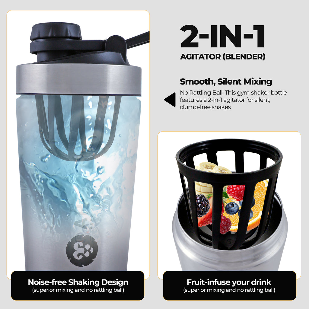 Apexx Steel Protein Shaker Bottle - 750ML