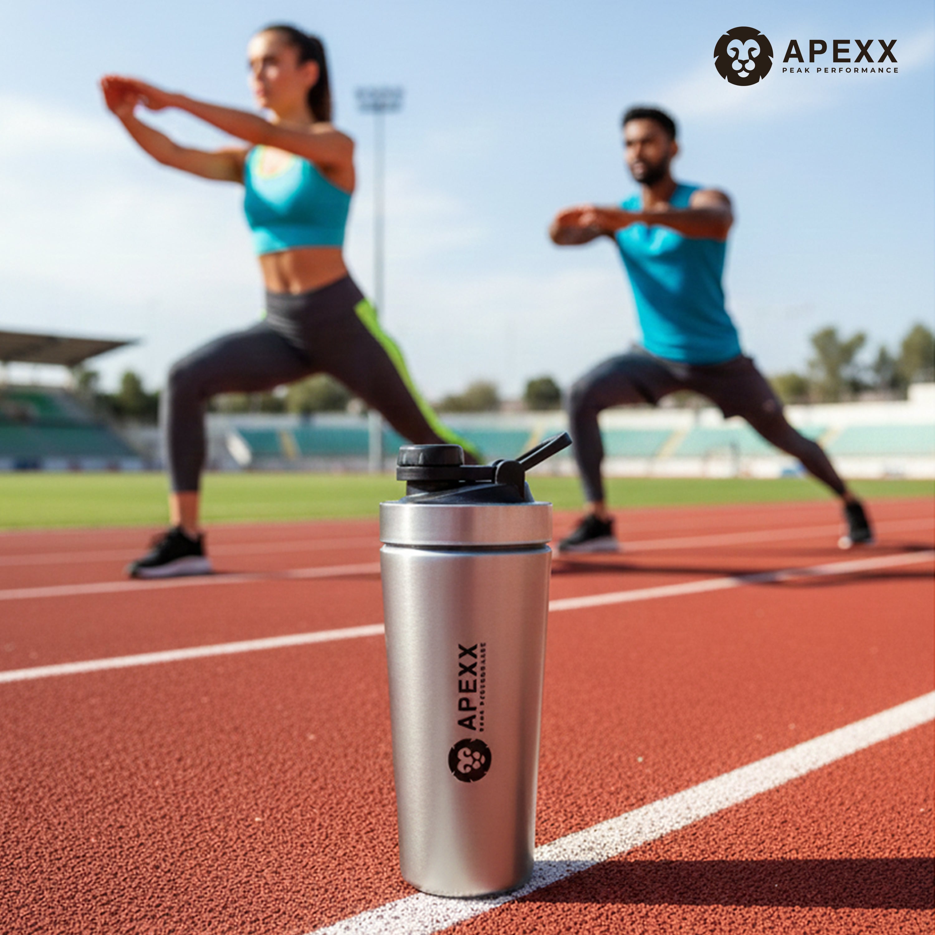Apexx Steel Protein Shaker Bottle - 750ML